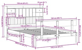 ΚΡΕΒΑΤΙ ΒΙΒΛΙΟΘΗΚΗ ΧΩΡΙΣ ΣΤΡΩΜΑ 150X200 ΕΚ ΜΑΣΙΦ ΞΥΛΟ ΠΕΥΚΟΥ 3321837