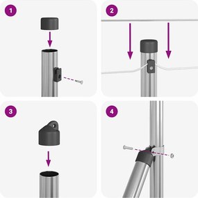 vidaXL Στύλος Περιφράξεων 52 pcs Γκρι Μέγεθος: 3,2 x 3,2 x 50 εκ.