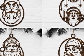 Σετ των 3 Intra απο ξύλο plywood 3mm-4mm πάχος στολίδι με χριστουγεννιάτικο Gnome Δίασταση 8x8 cm INTRAFABR-110121247