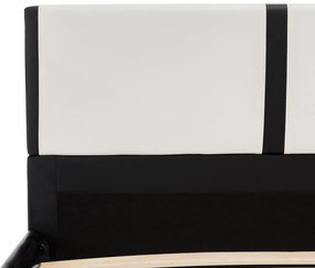 vidaXL Πλαίσιο Κρεβατιού Ασπρόμαυρο 90 x 200 εκ. από Συνθετικό Δέρμα