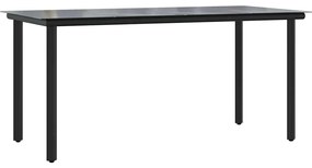 vidaXL Σέτ φαγητού για κήπο με μαξιλάρι 5 pcs Γκρι συνθετικό ρατάν