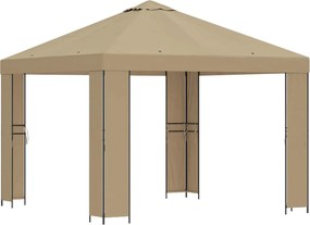 vidaXL Κιόσκι 3 x 3 m Μπεζ Πολυεστέρας και Χάλυβας 190 gsm