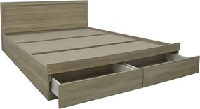 Κρεβάτι Olympus pakoworld με συρτάρι σε φυσική απόχρωση 160x200εκ