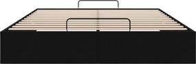 vidaXL Κρεβάτι Οθωμανικού Τύπου Μαύρο 153 x 203 cm Ύφασμα