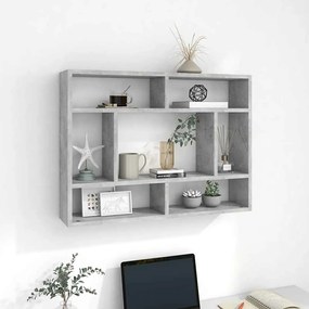 vidaXL Ραφιέρα Τοίχου Γκρι Σκυροδέματος 75x16x55 εκ. από Επεξ. Ξύλο