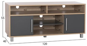 ΕΠΙΠΛΟ ΤΗΛΕΟΡΑΣΗΣ DANNA ΜΕΛΑΜΙΝΗΣ HM2202.04 SONAMA-ΓΚΡΙ 120x40x55 εκ. - HM2202.04