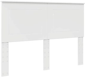 vidaXL Κεφαλάρι με κεφαλάρι Γυαλιστερό Λευκό 160 cm Επεξεργασμένο ξύλο