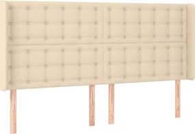 vidaXL Κρεβάτι Boxspring με Στρώμα &amp; LED Κρεμ 180x200 εκ. Υφασμάτινο