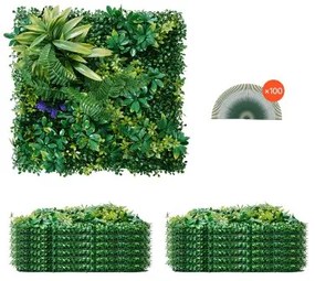 VEVOR Artificial Grass Wall Panels 12 PCS 20 x 20 inch 3D Greenery for Decor
