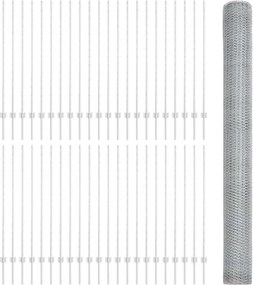 vidaXL Τεντώτο με στήριγμα Ασημί 1,4 x 100 m Ατσάλι