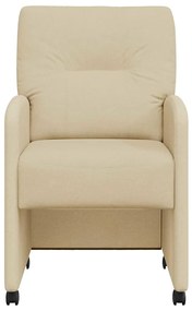 vidaXL Καρέκλες Φαγητού με Ρόδες 2 pcs Κρεμ 57 x 67 x 95 εκ ύφασμα