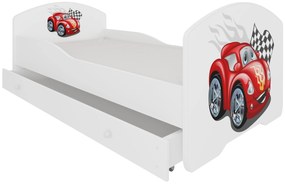 Παιδικό κρεβάτι Belossi-140 x 70-Χωρίς προστατευτικό-Leuko-Kokkino