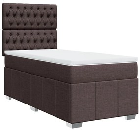 ΚΡΕΒΑΤΙ BOXSPRING ΜΕ ΣΤΡΩΜΑ ΣΚΟΥΡΟ ΚΑΦΕ 80X200 ΕΚ. ΥΦΑΣΜΑΤΙΝΟ 3291505