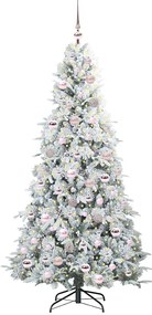 vidaXL Τεχνητό Χριστουγεννιάτικο Δέντρο με Άξονα με βάση Λευκό 180 cm