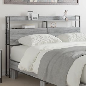 vidaXL Κεφαλάρι Αποθήκης Γκρι Sonoma 120 cm Επεξεργασμένο ξύλο