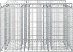 vidaXL Ανασηκωμένο κρεβάτι gabion 2 pcs Ασημί
