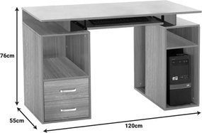 Γραφείο υπολογιστή Liberion pakoworld σε απόχρωση sonoma 120x55x76εκ