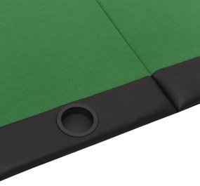 vidaXL Τραπέζι Πόκερ Πτυσσόμενο για 10 Παίκτες Πράσινο 206x106x75 εκ.