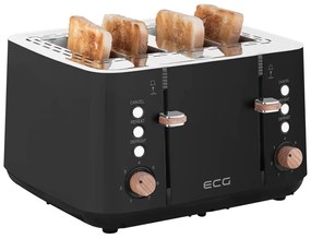 Φρυγανιέρα 4 Θέσεων Ανοξείδωτη Μαύρη ST4768 ECG