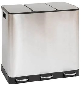 Kαλάθι απορριμμάτων 5Five με 3 κάδους, φίλτρο άνθρακα, χωρητικότητα 3x18L και διαστάσεις 61x36x61.8cm - Grey