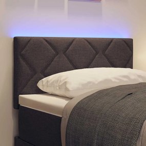 vidaXL LED κεφαλάρι Καφέ 80 cm ύφασμα