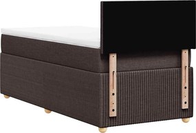 vidaXL Κρεβάτι Boxspring με Στρώμα Σκούρο Καφέ 80x200 εκ. Υφασμάτινο