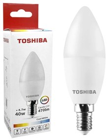 ΛΑΜΠΑ LED TOSHIBA ΚΕΡΙ N_STD C37 E14 4,7W 6500K ΓΩΝΙΑ ΔΕΣΜΗΣ 180 ΜΟΙΡΕΣ  TOSHIBA 00168818