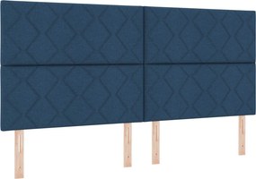 vidaXL Κρεβάτι Ottoman με Στρώμα και LED Μπλε 200 x 200 cm Ύφασμα