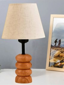 Stewehome Πορτατίφ με ξύλινη βάση και κεφαλή από λινό ύφασμα