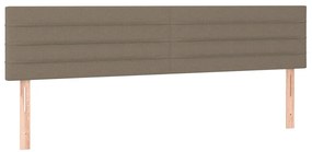 vidaXL Κρεβάτι Boxspring με Στρώμα Taupe 200x200 εκ. Υφασμάτινο