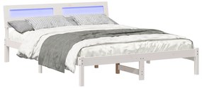 vidaXL Σκελετός Κρεβατιού Λευκό 140 x 200 cm Συμπαγές ξύλο πεύκου