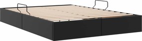 vidaXL Κρεβάτι Οθωμανικού Τύπου Μαύρο 140 x 200 cm Τεχνητό Δέρμα