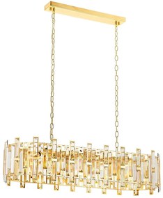 Φωτιστικό Οροφής - Ράγα 301AUR1265 90x30x105cm 13xE14 40W Gold Opviq