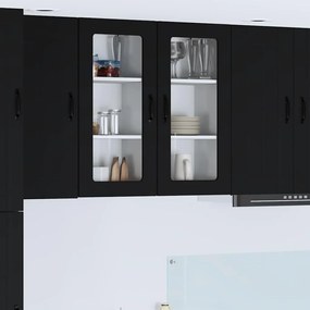 vidaXL Ραφιέρα τοίχου LUCCA 2 pcs Μαύρο 40 x 31 x 80 εκ.