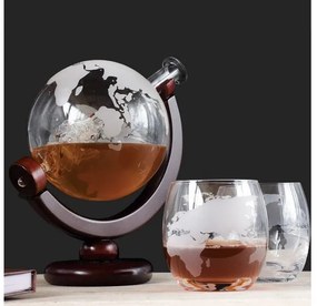The Source Globe Decanter with Glasses - Σετ Κανάτα Υδρόγειος με 2 ποτήρια 75017