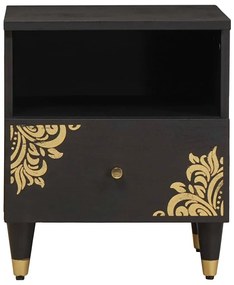 vidaXL Κομοδίνο 2 pcs Μαύρο 40 x 33 x 46 εκ. Στερεό ξύλο μάνγκο