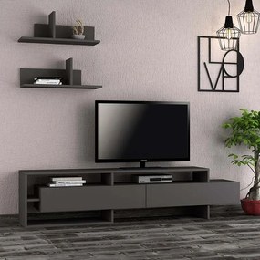 Έπιπλο τηλεόρασης Gara Megapap χρώμα ανθρακί 180x29,8x42εκ.