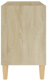 vidaXL Έπιπλο Τηλεόρασης Sonoma Δρυς 69,5x30x50εκ & Μασίφ Ξύλινα Πόδια