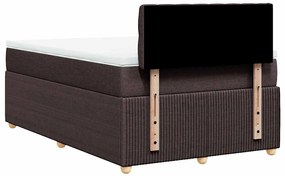 vidaXL Κρεβάτι Boxspring με Στρώμα Σκούρο Καφέ 120x190 εκ Υφασμάτινο