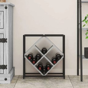 vidaXL Ράφι κρασιών Γκρι Σονομα 51x18x52,5 εκ Κατασκευασμένο ξύλο