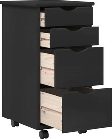vidaXL Σετ Γραφείου και Κινητού Ντουλαπιού MOSS 2 pcs Μαύρο