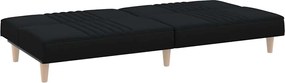 vidaXL Καναπές Κρεβάτι Μαύρος Υφασμάτινος