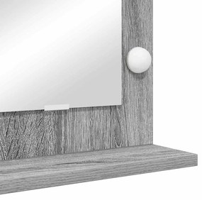 vidaXL Καθρέφτης Vanity με LED Φώτα Γκρι Σονομά 60x55x18 εκ