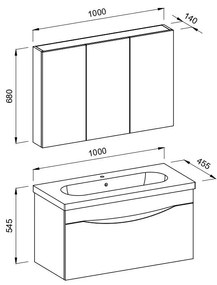 Σετ Έπιπλο Μπάνιου SMILE 100 Ανθρακί - Barok 100x45.5x145 εκ.