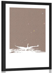 Αφίσα με παρπαστού Η λίμνη του κύκνου - 20x30 white