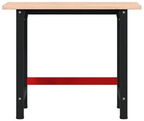 vidaXL Πάγκος Εργασίας Ορθογώνιος 100x60x81,5 εκ. από Μασίφ Ξύλο Οξιάς