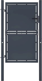 vidaXL Πόρτα Κήπου Ανθρακί 100x125 εκ. από Ατσάλι