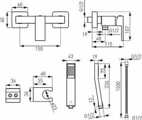 Ferro Zicco BZI77 - Μπαταρία ντουζιέρας χρωμέ