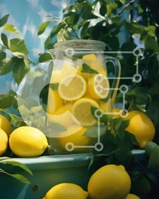 Σετ των 2 Intra Συλλεκτικό Ξύλινο Παζλ Plywood 4mm - Γυάλινη στάμνα με λεμόνια Σε Ξύλινο Κουτί - Διαστάσεις: 10x10 cm – 25 κομμάτια