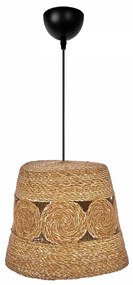 GloboStar® PANIER 204-0170 Boho Κρεμαστό Φωτιστικό Καμπάνα Μονόφωτο 1 x E27 IP20 Μπεζ Σχοινί - Μ32 x Π32 x Υ30cm